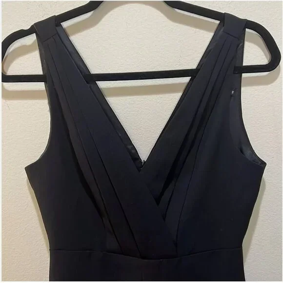 ZARA Sleeveless Pleated Front Wide Leg Jumpsuit in Black Size M MWT - Picture 5 of 6